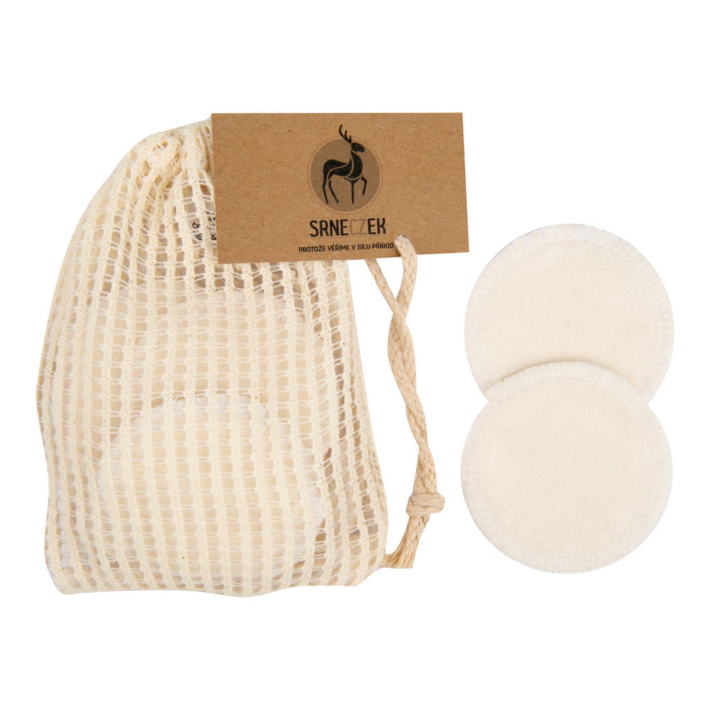 Odličovacie tampóny pratelné 10 kusov z Bio bavlny a bambusu SRNECZEK |  CountryLife.sk