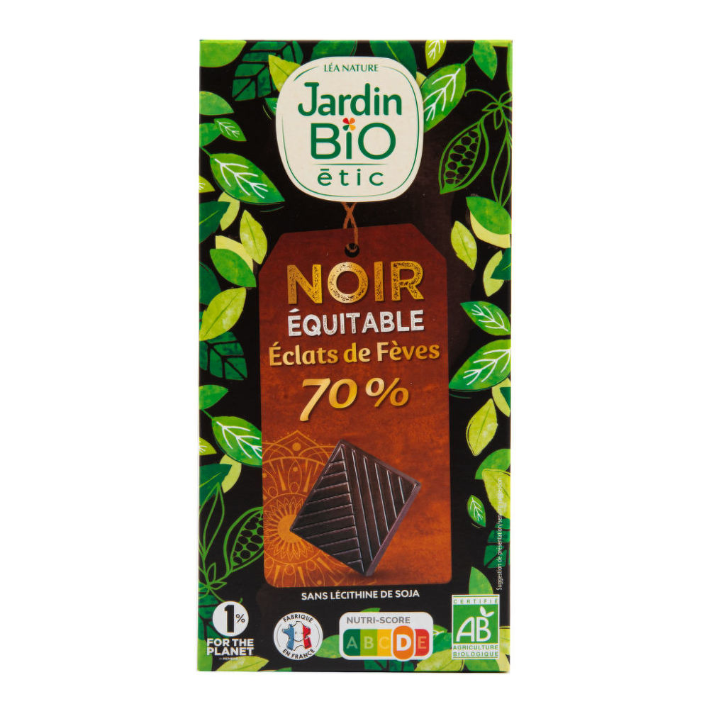 Čokoláda horká s kúskami kakaových bôbov 100 g BIO JARDIN BIO |  CountryLife.sk