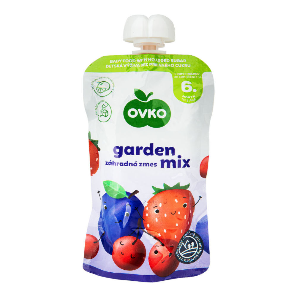 Dojčenská výživa ovocné pyré záhradná zmes mix - kapsička 120 g OVKO |  CountryLife.sk