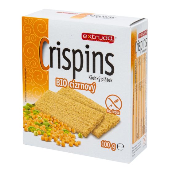 Chlebíček cícerový Crispins bezlepkový 100 g BIO   EXTRUDO
